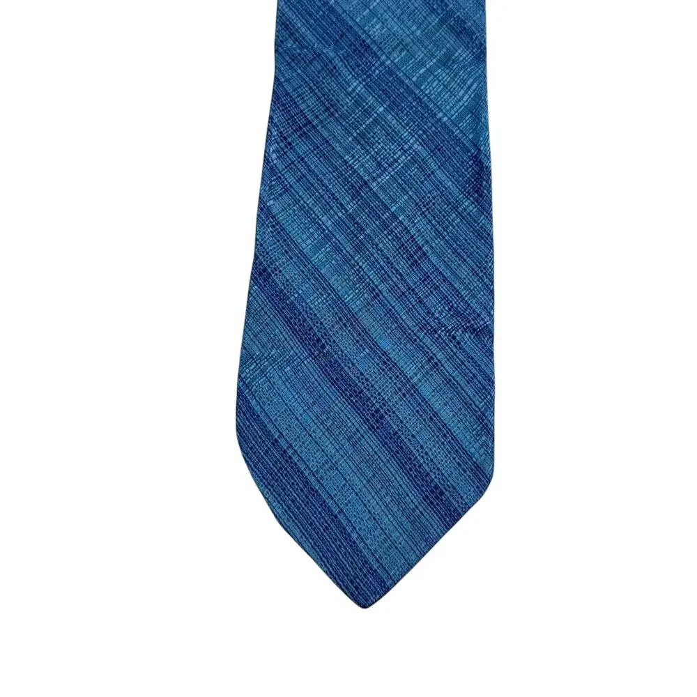 Ted Baker London Silk Tie Blue‎ on Blue Plaid Hand Tailored USA Preppy Academia